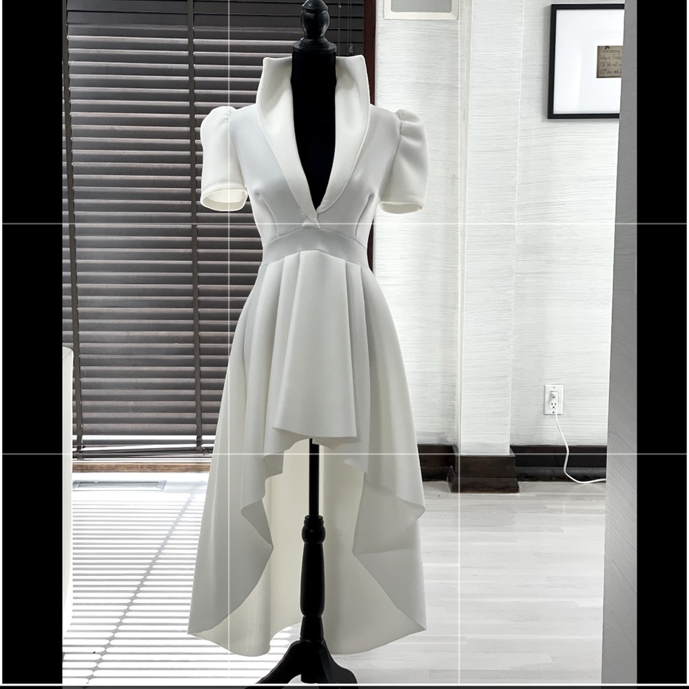 High-Low Ivory Dress - Picture 3 of 9